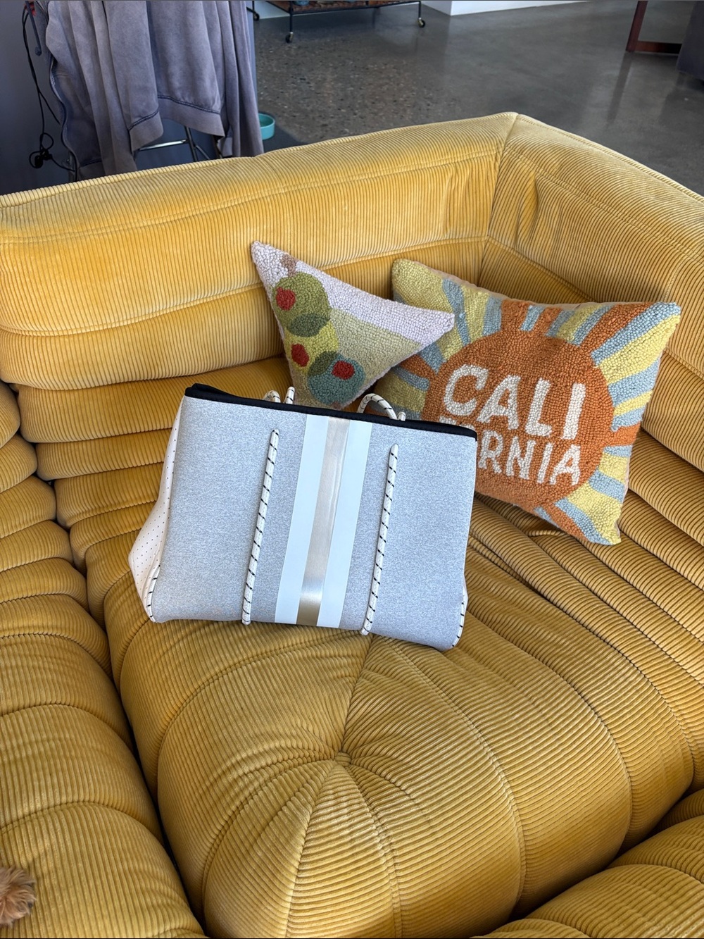 Fun Neoprene Tote with Gray & Silver Accents